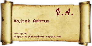 Vojtek Ambrus névjegykártya
